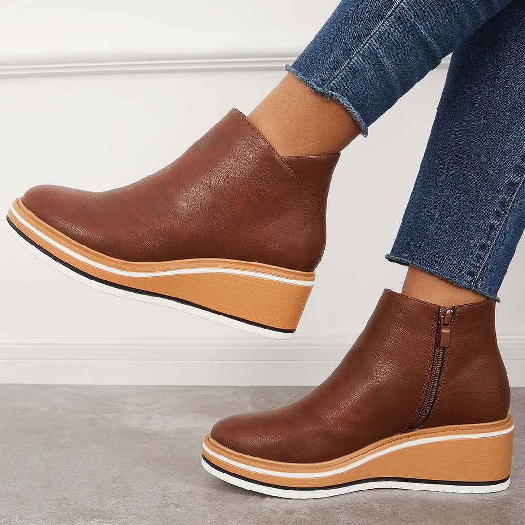 Levoire | Fermeture Éclair Plateforme Cales Bottes Pour Femmes