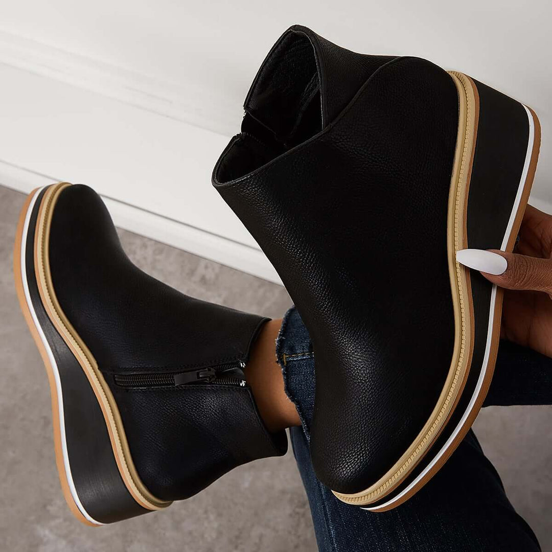 Levoire | Fermeture Éclair Plateforme Cales Bottes Pour Femmes