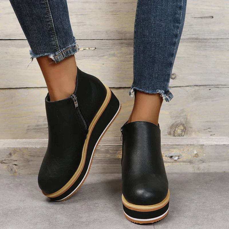 Levoire | Fermeture Éclair Plateforme Cales Bottes Pour Femmes