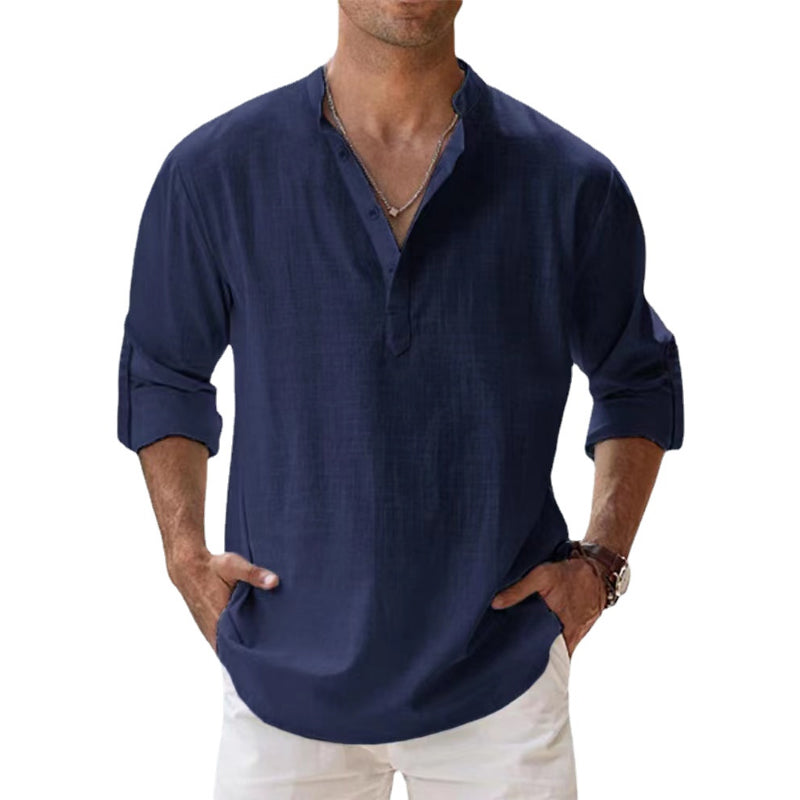 Levoire | Chemise En Lin Léger Pour Le Quotidien bleu marine