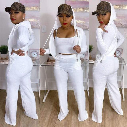 Levoire | trois pièces hoodie, top cami et pantalons