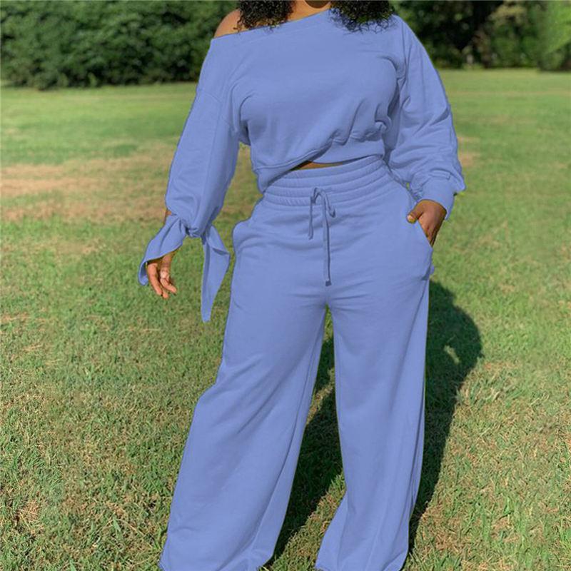 Levoire | Chemise longue avec pantalon taille haute BLEU