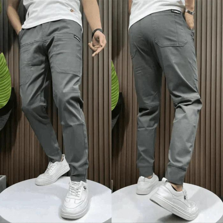 Levoire | Pantalon Cargo Skinny Stretch Gris foncé + Gris foncé