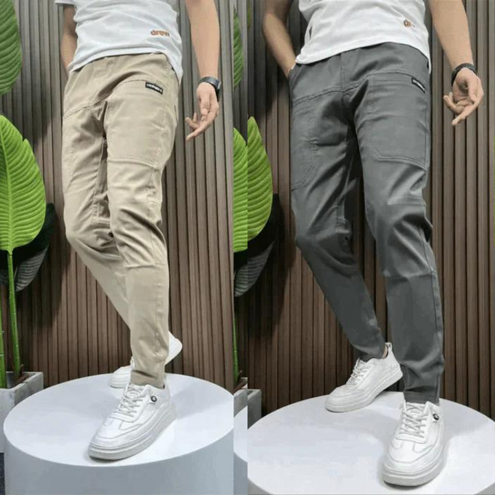 Levoire | Pantalon Cargo Skinny Stretch Gris foncé + Kaki