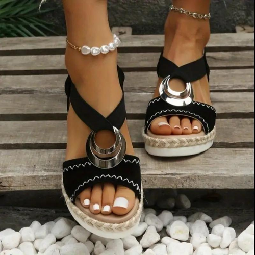 Levoire | Espadrilles, Plateforme, Band Élastique, Talons Compensés, Chaussures D'Été