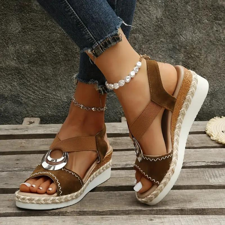 Levoire | Espadrilles, Plateforme, Band Élastique, Talons Compensés, Chaussures D'Été