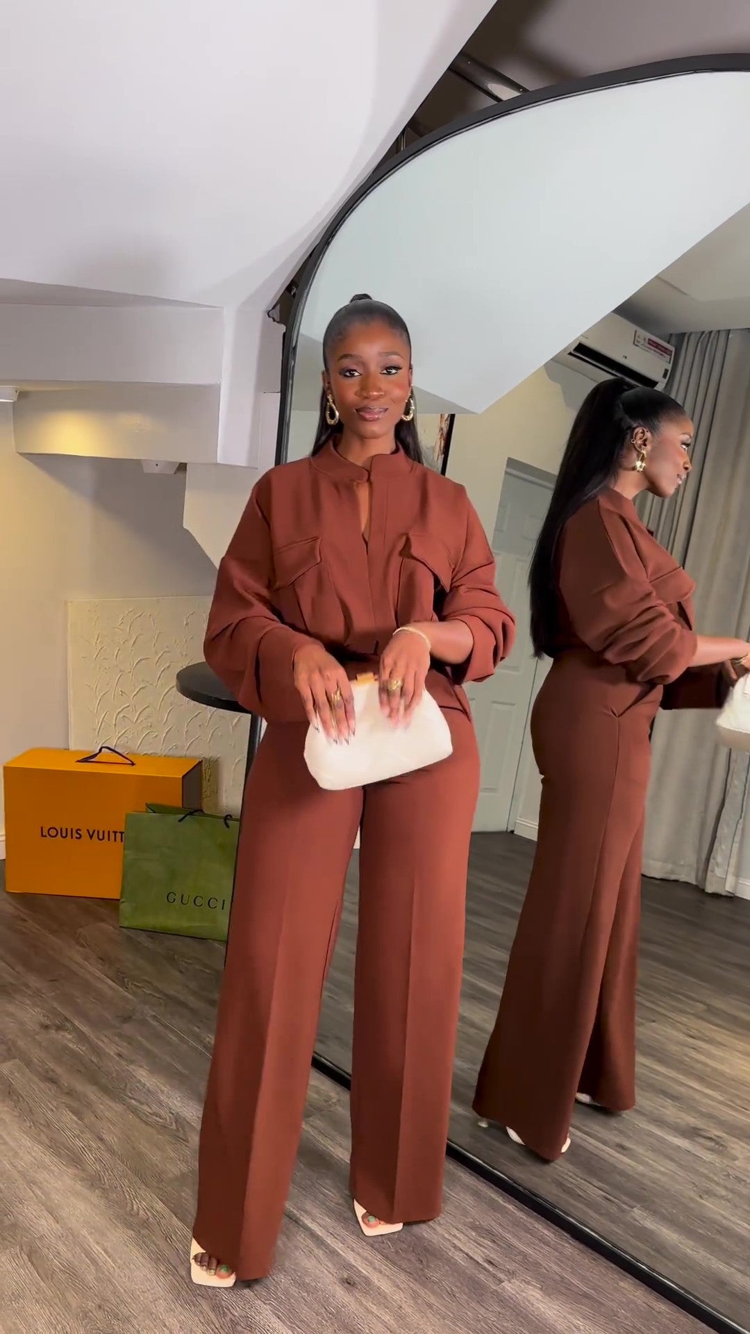 Levoire | Élégant Ensemble Femme Deux Pièces Braun