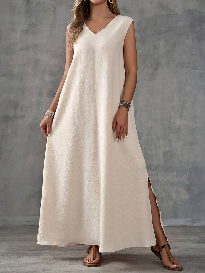 Levoire | Robe Maxi Sans Manches Avec Décolleté En V Et Fente