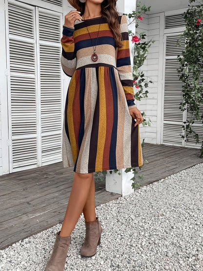 Levoire | Robe À Rayures Décontractée Avec Manches Longues