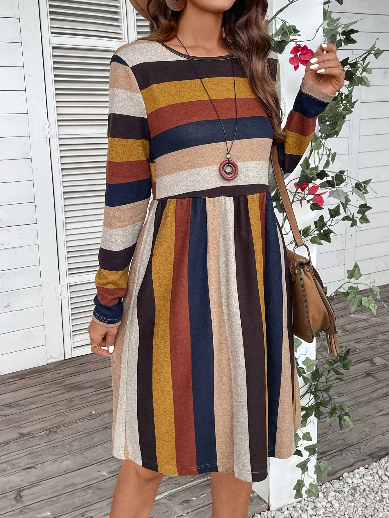 Levoire | Robe À Rayures Décontractée Avec Manches Longues