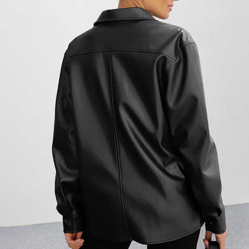 Levoire | Veste En Pu Noire Élégante Pour Femmes