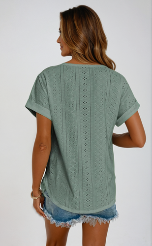 Levoire | Coupe Ample T-Shirt Col Rond À Manches Courtes Vêtements Femme