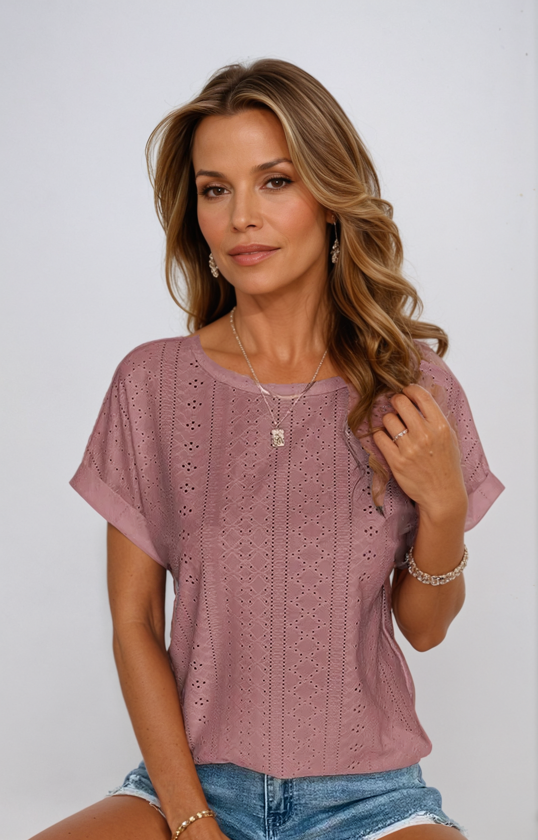 Levoire | Coupe Ample T-Shirt Col Rond À Manches Courtes Vêtements Femme Marron clair