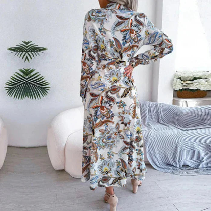 Levoire | Élégante Robe À Manches Longues Avec Motif Floral