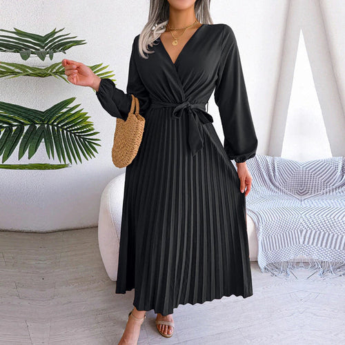 Levoire | Robe Élégante À Plis Pour Femme À Décolleté En V Pour L'Été