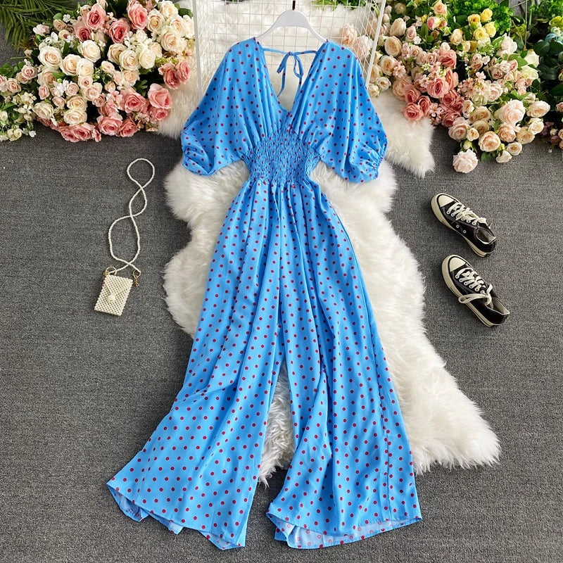 Levoire | Combinaison À Motif À Pois Bleu roi Une taille