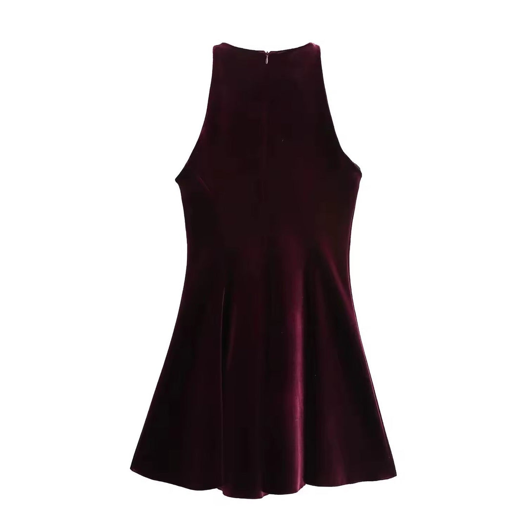 Levoire | Robe En Velours Élégante Avec Jupe Évasée