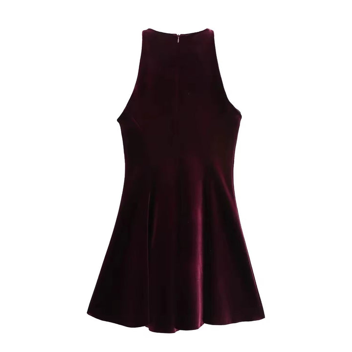 Levoire | Robe En Velours Élégante Avec Jupe Évasée