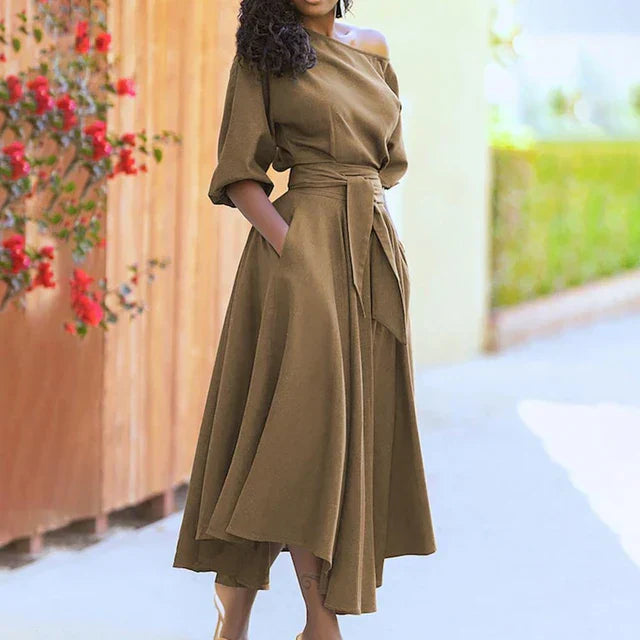 Levoire | Robe Élégante À Fente braun