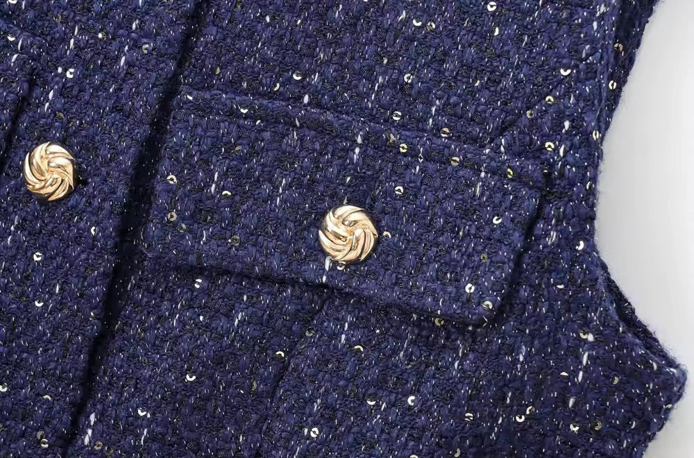 Levoire | Gilet En Tweed Élégant Avec Ceinture