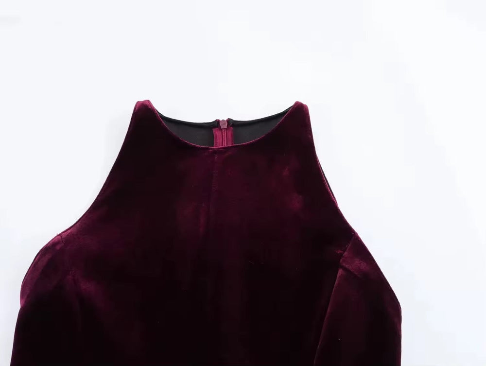 Levoire | Robe En Velours Élégante Avec Jupe Évasée
