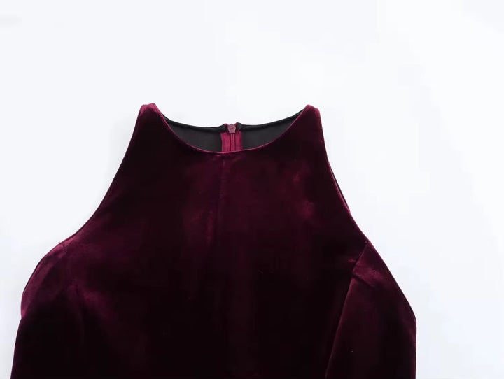 Levoire | Robe En Velours Élégante Avec Jupe Évasée