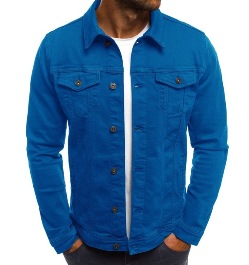 Levoire | Veste En Denim À Manches Longues Avec Poches Bleu