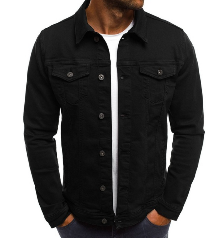 Levoire | Veste En Denim À Manches Longues Avec Poches Noir
