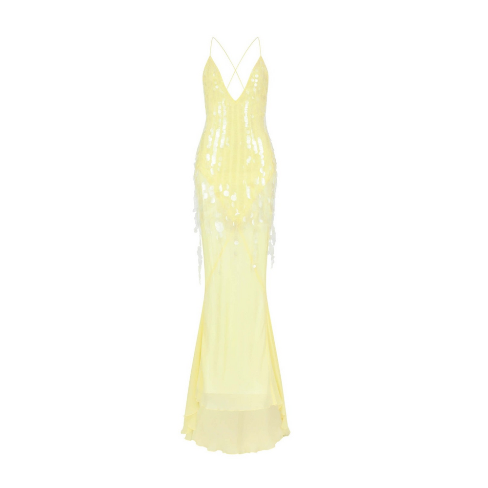 Levoire | Robe À Sequins Jaune