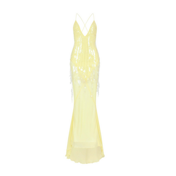 Levoire | Robe À Sequins Jaune