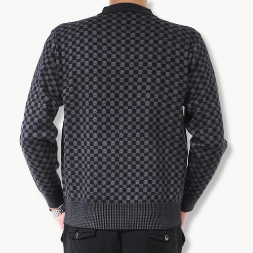 Levoire | Pull Long Chaud à Manches avec Motif à Col Etehalsarivivutettu