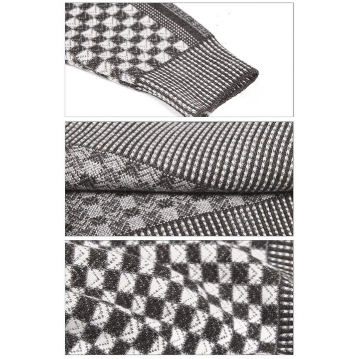 Levoire | Pull Long Chaud à Manches avec Motif à Col Etehalsarivivutettu