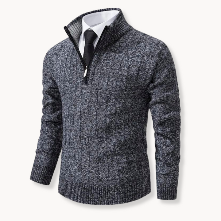 Levoire | Pull En Maille Avec Fermeture Éclair Quart Robuste