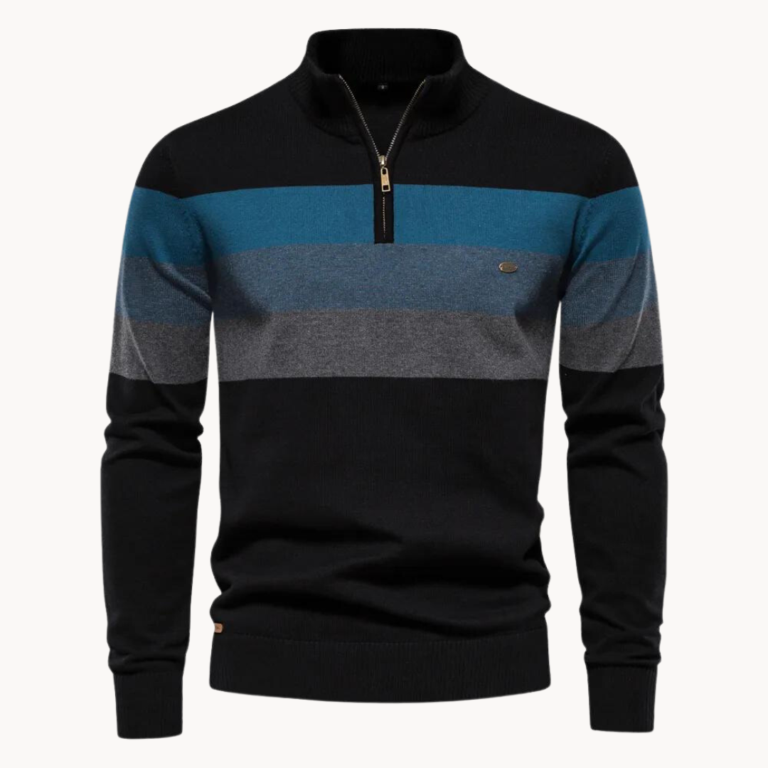 Levoire | Pull Over à Zip Quart Noir