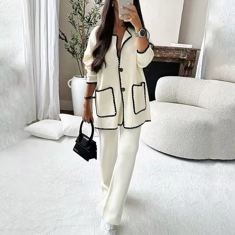 Levoire | Ensemble Deux-Pièces Avec Couture Contrastante Crème blanc