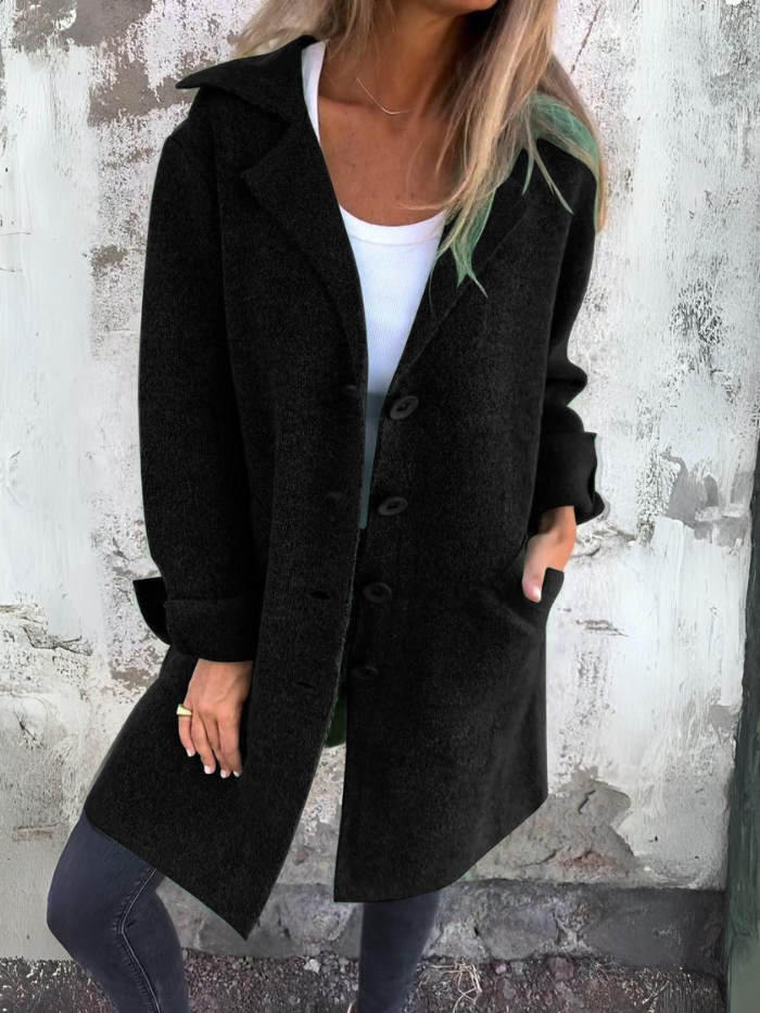 Levoire | Manteau Long Décontracté Noir