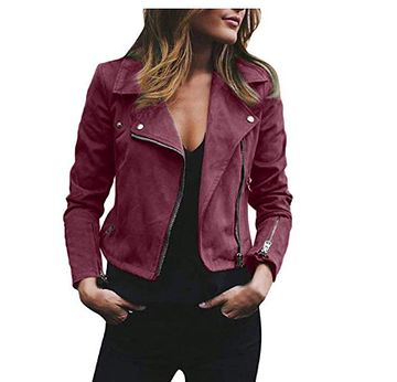 Levoire | Veste En Cuir Élégante Pour Femmes Rouge foncé