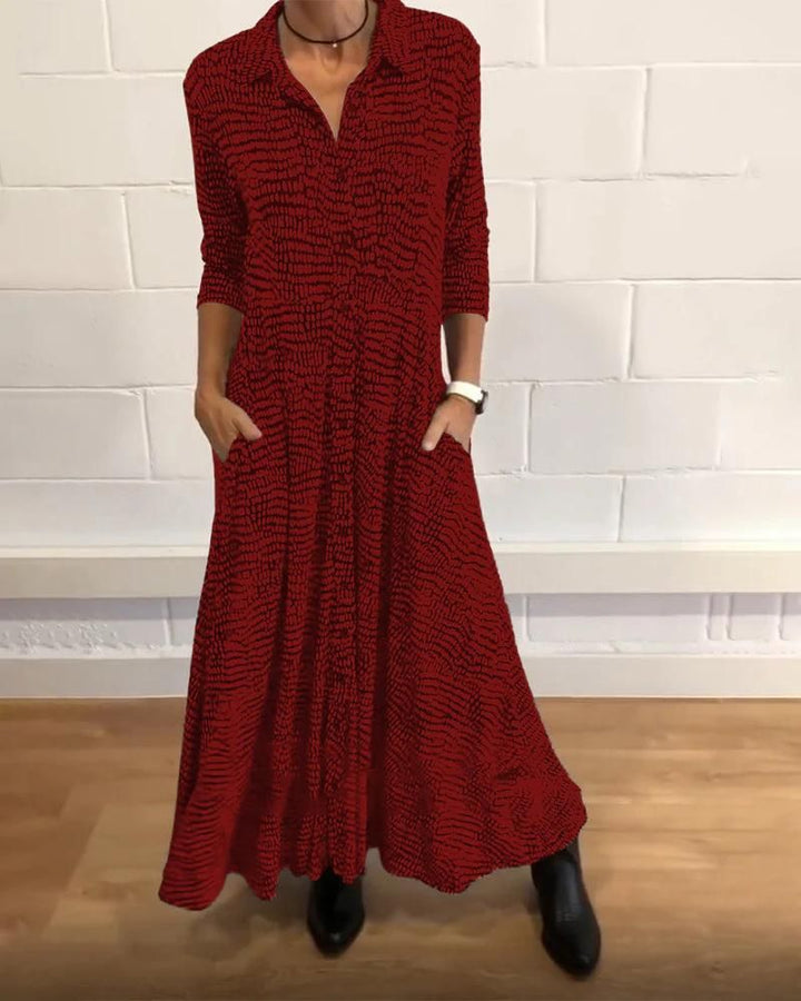Levoire | Robe Bohème Vintage Avec Des Détails Ludiques Rot
