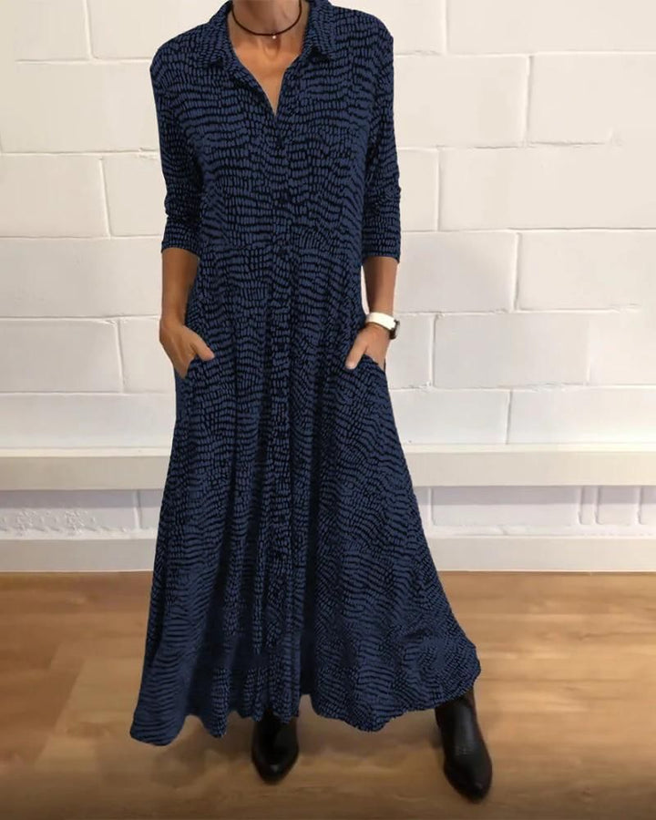 Levoire | Robe Bohème Vintage Avec Des Détails Ludiques Bleu