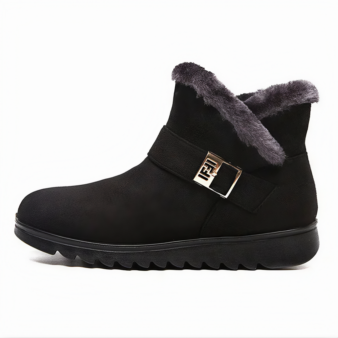 Levoire | Chaussures À Tige Lisse, Semelle Chaude, Doublure, Boucle, Sangle Noir