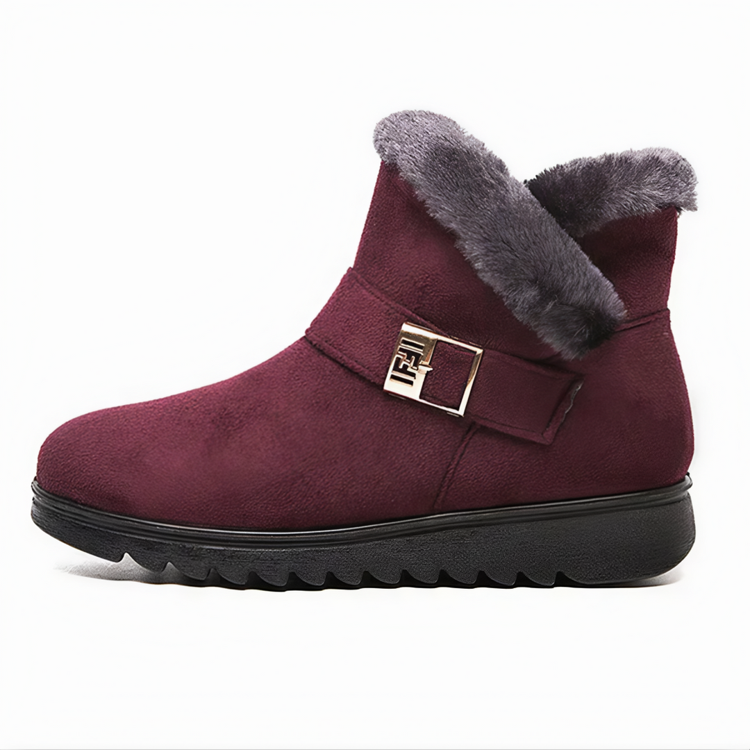 Levoire | Bottes à lacets doublées en fourrure antidérapantes chaudes Rot