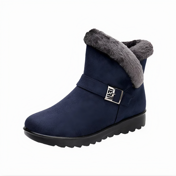 Levoire | Chaussures À Tige Lisse, Semelle Chaude, Doublure, Boucle, Sangle Bleu
