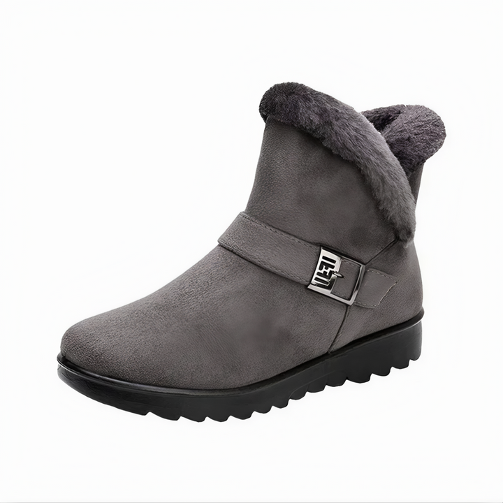 Levoire | Chaussures À Tige Lisse, Semelle Chaude, Doublure, Boucle, Sangle Gris