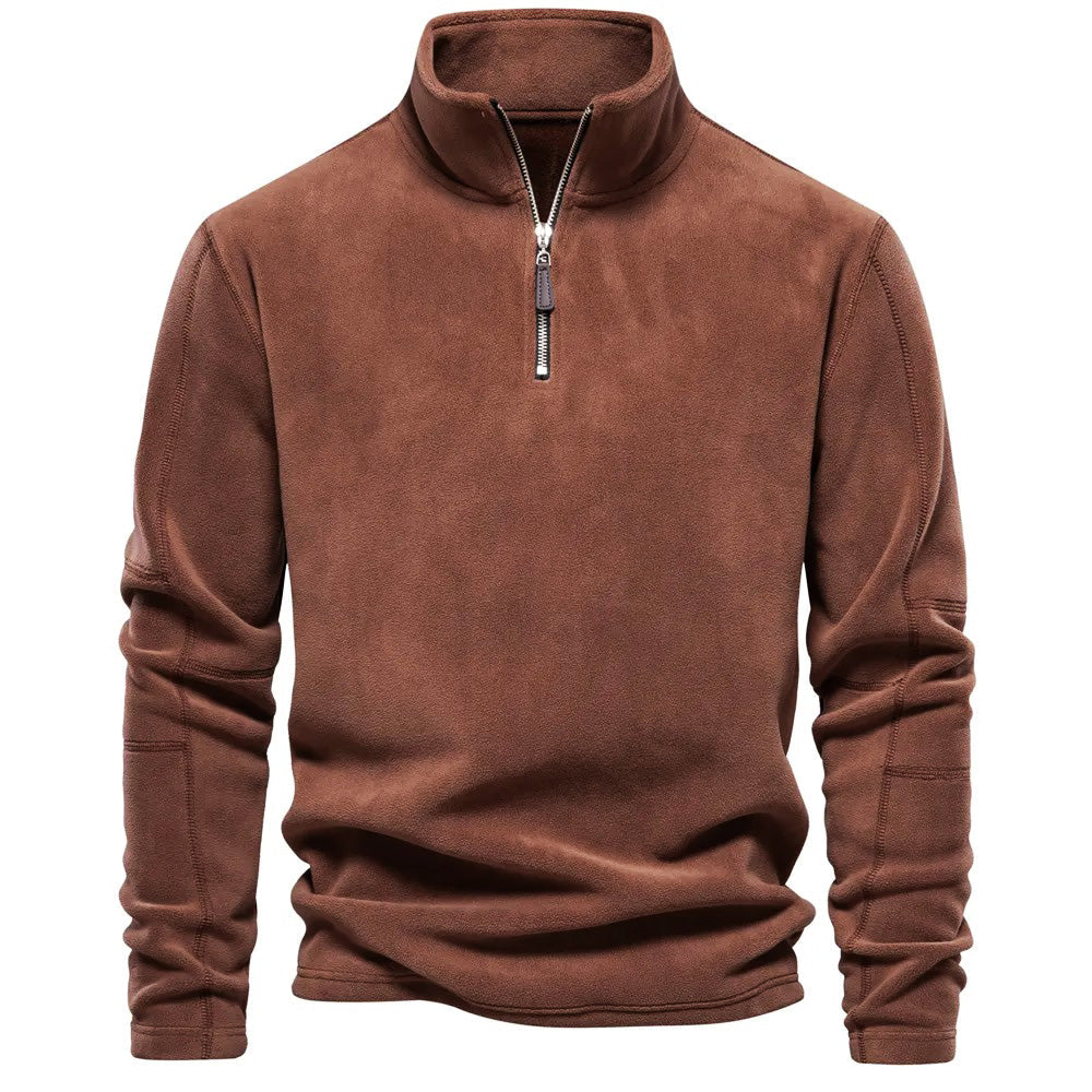 Levoire | Veste Polaire Légère À Col Avec Zip Demi-Longueur À Manches Longues Braun