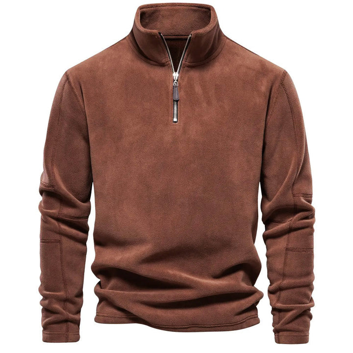 Levoire | Veste Polaire Légère À Col Avec Zip Demi-Longueur À Manches Longues Braun