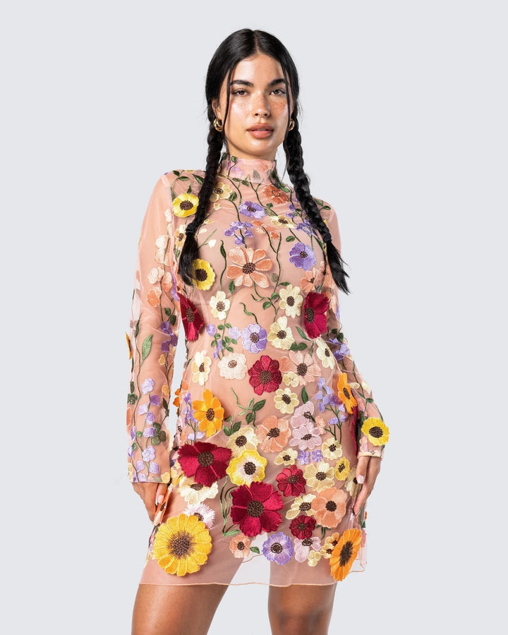 Levoire | Robe À Fleurs Avec Manches Longues
