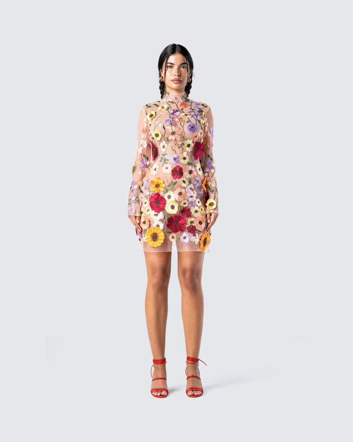 Levoire | Robe À Fleurs Avec Manches Longues