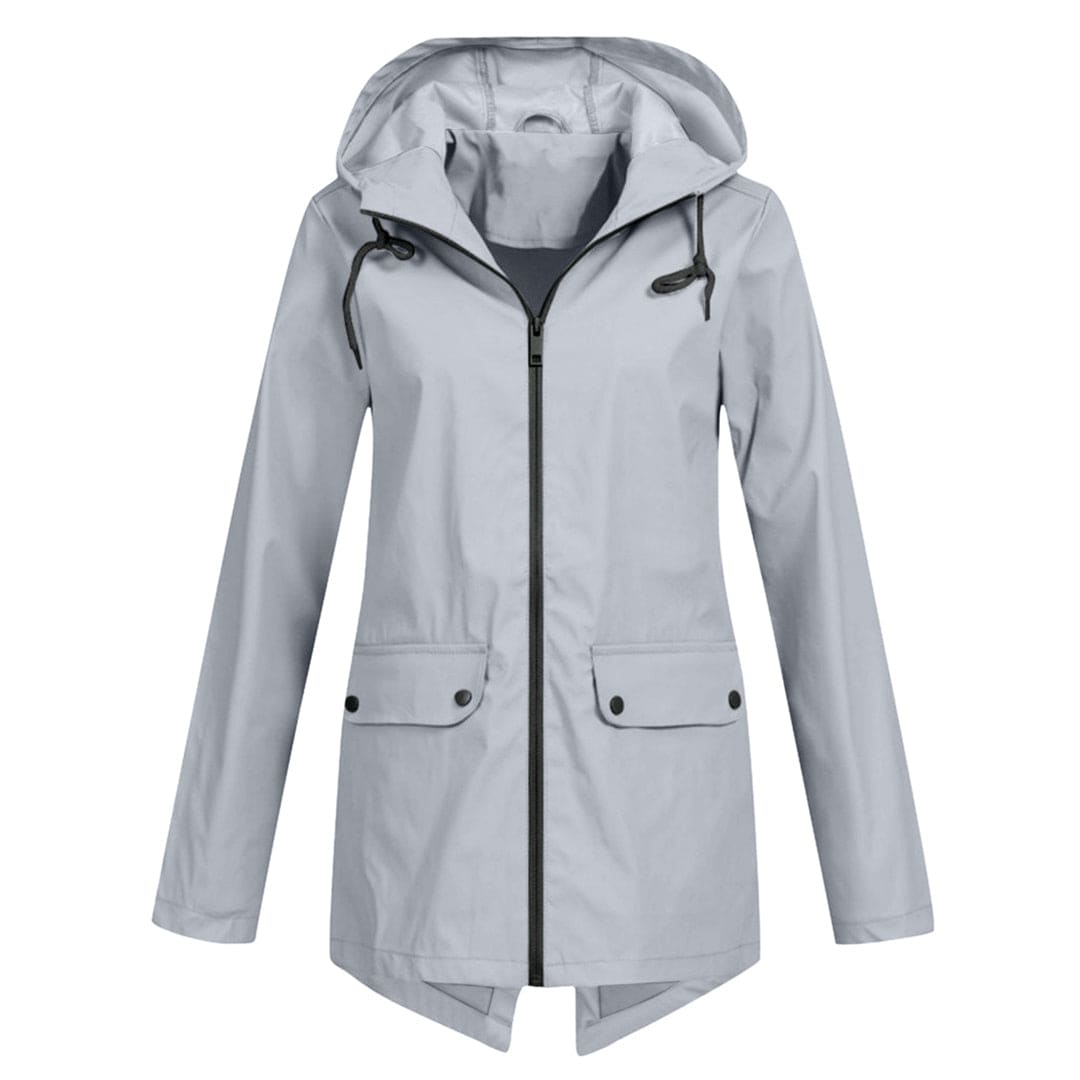 Levoire | Veste Imperméable Manteau De Pluie Avec Capuche Pour Femmes Gris