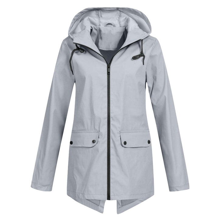 Levoire | Veste Imperméable Manteau De Pluie Avec Capuche Pour Femmes Gris