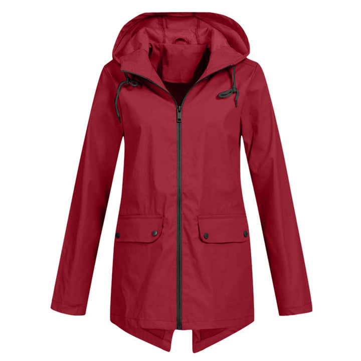 Levoire | Veste Imperméable Manteau De Pluie Avec Capuche Pour Femmes Vin Rouge